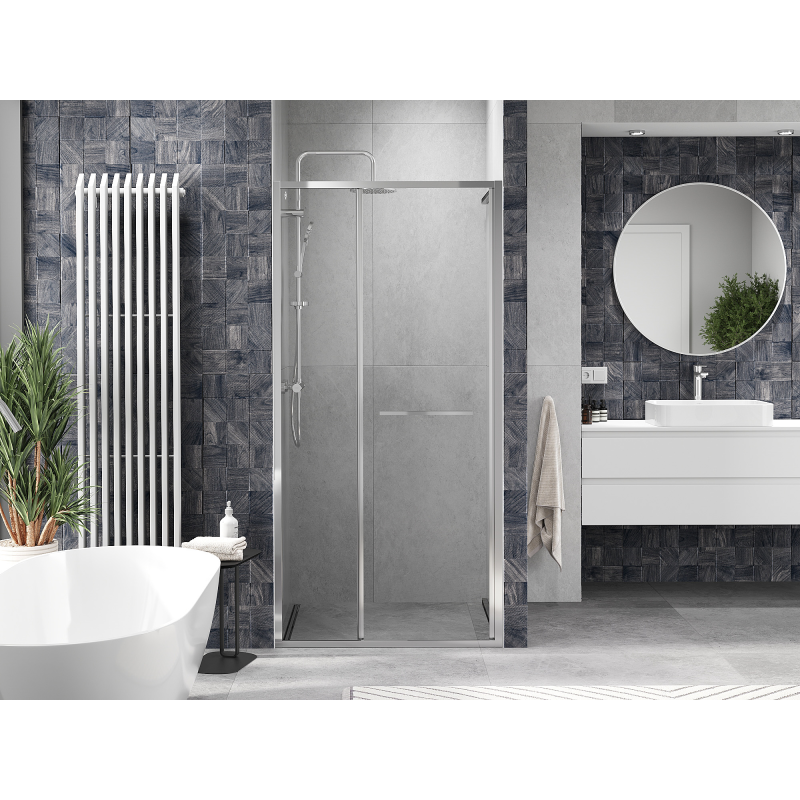 Mexen Linea bīdāmas dušas durvis 100 cm, caurspīdīgas, hromētas - 8E1-100-000-01-01