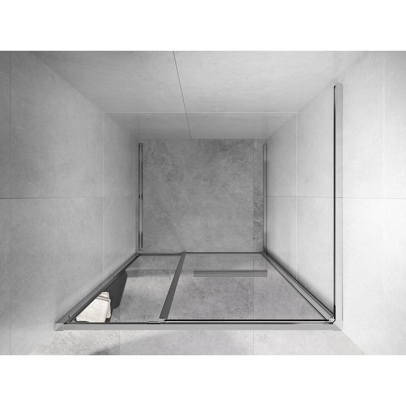 Mexen Linea portas de duche deslizantes 100 cm, transparentes, cromadas - 8E1-100-000-01-01