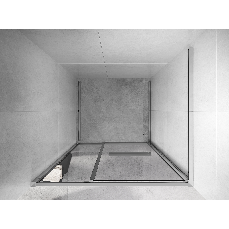 Mexen Linea bīdāmās dušas durvis 120 cm, caurspīdīgs, hroms - 8E1-120-000-01-01