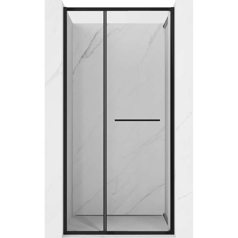 Mexen Linea bīdāmās dušas durvis 85 cm, caurspīdīgas, melnas - 8E1-085-000-70-70