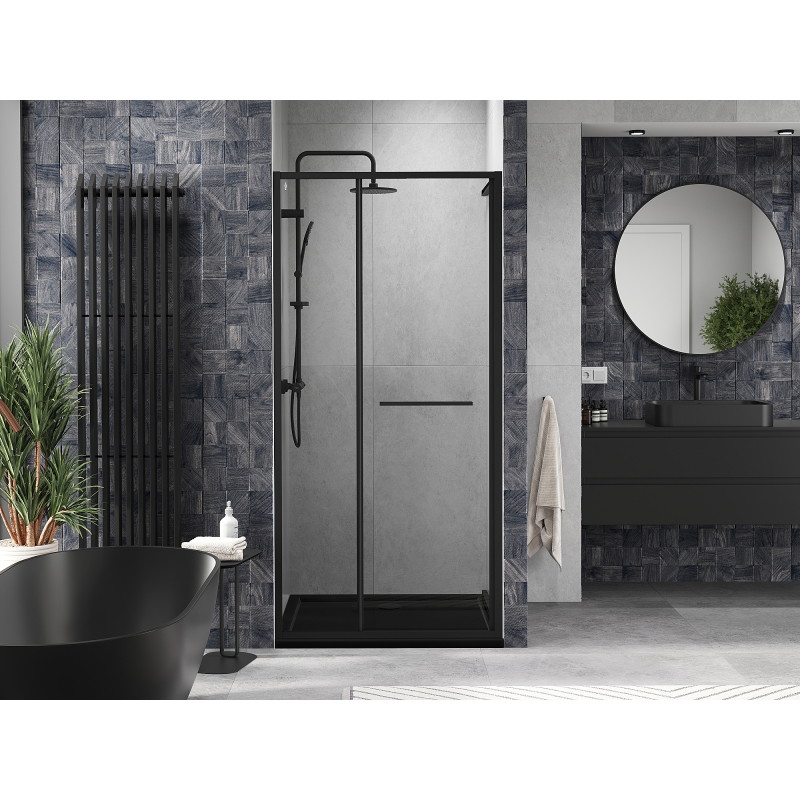 Mexen Linea porte de douche coulissante 85 cm, transparente, noire - 8E1-085-000-70-70