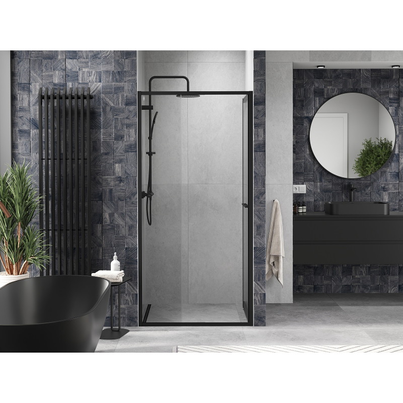 Mexen Linea schuifdeur douche 100 cm, transparant, zwart - 8E1-100-000-70-70