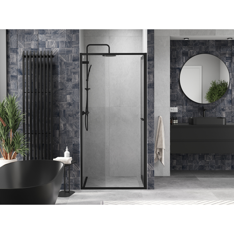 Mexen Linea bīdāmās dušas durvis 120 cm, caurspīdīgas, melnas - 8E1-120-000-70-70