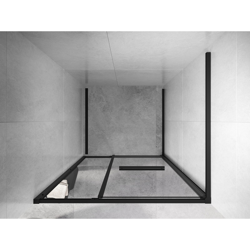 Mexen Linea porte de douche coulissante 100 cm, transparent, noir - 8E1-100-000-70-70