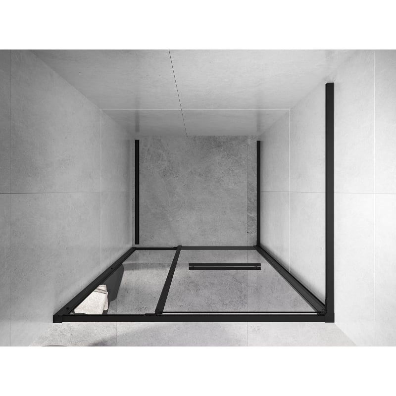 Mexen Linea porte doccia scorrevoli 110 cm, trasparenti, nere - 8E1-110-000-70-70