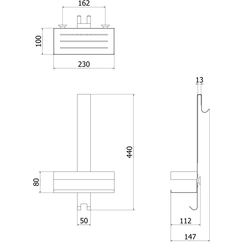 Mexen Brin-1 koszyk łazienkowy z wieszakiem, złoty szczotkowany - 70A8841-55