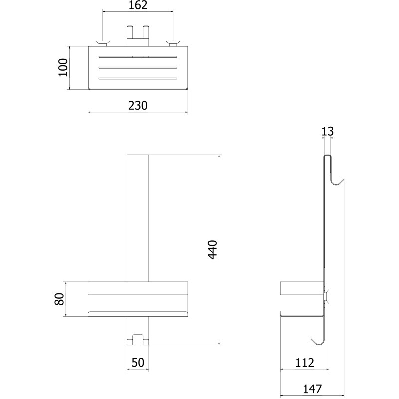 Mexen Brin-1 badkamerrek met hanger, geborsteld koper - 70A8841-65