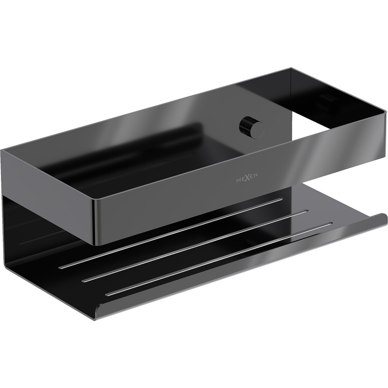 Mexen Brin-L cesta de baño, cromo negro - 70A8730-73