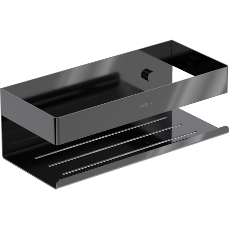 Mexen Brin-L koszyk łazienkowy, black chrome - 70A8730-73