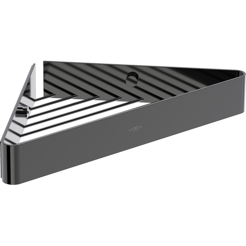 Mexen Evos-C koszyk łazienkowy narożny, black chrome - 70A8514-73