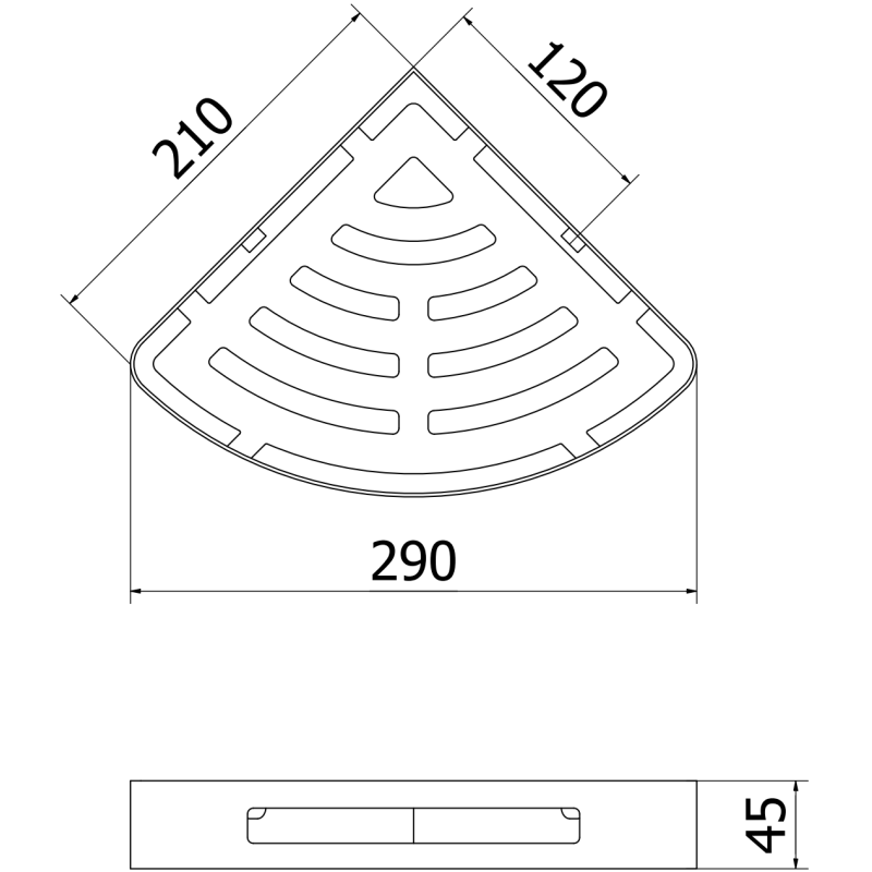 Mexen Laxo-C stūra vannas istabas grozs, hroms - 70A8513-00