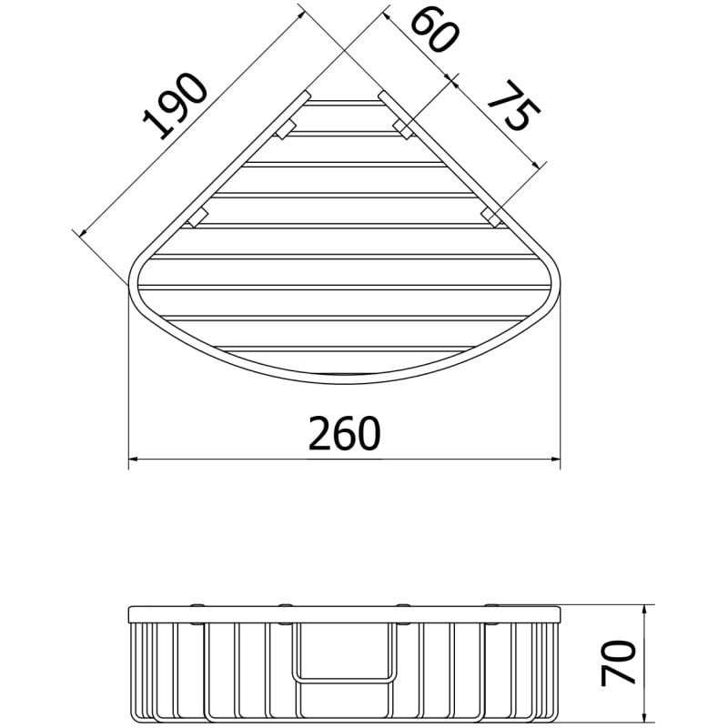Mexen Uni-C γωνιακό μπάνιο καλάθι, μαύρο - 70A8517-70