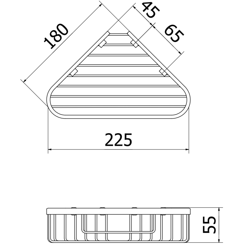 Mexen Uni-T koszyk łazienkowy narożny, chrom - 70A8520-00