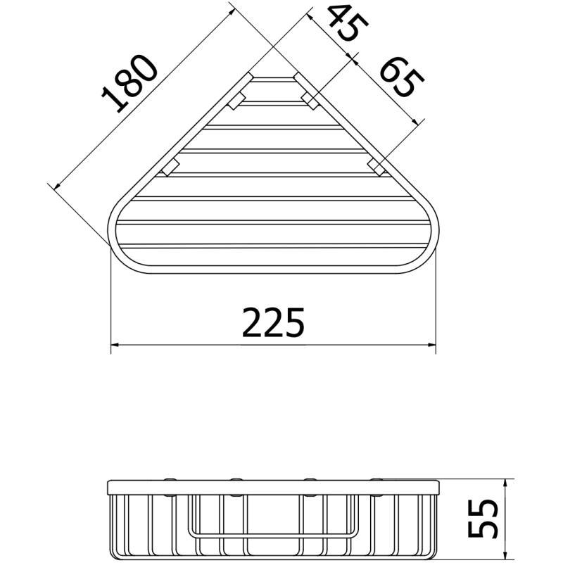 Mexen Uni-T koszyk łazienkowy narożny, złoty - 70A8520-50