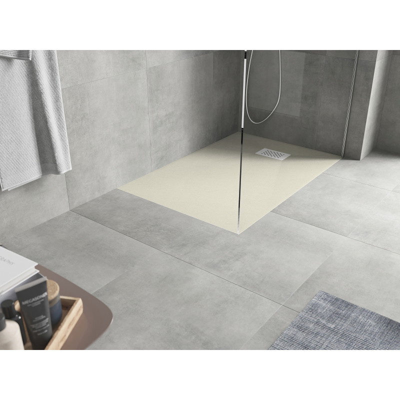 Mexen Hugo plato de ducha rectangular SMC 120 x 90 cm, beige, cubierta blanca - 42699012-W