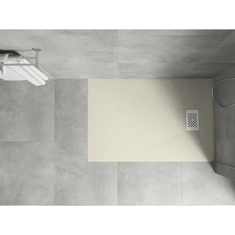 Mexen Hugo plato de ducha rectangular SMC 120 x 90 cm, beige, cubierta blanca - 42699012-W