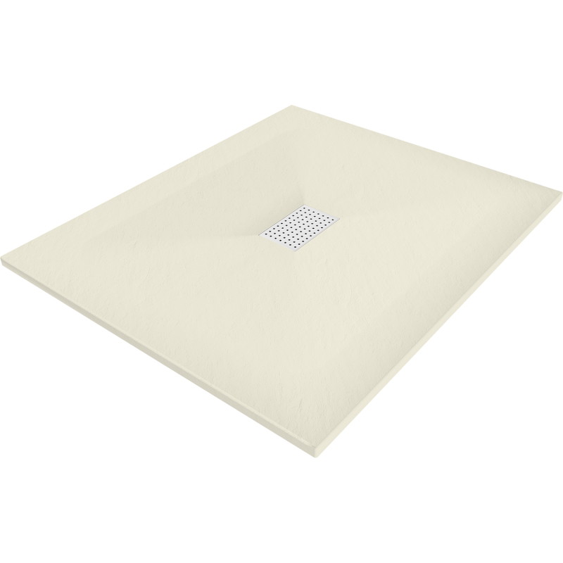 Mexen Hugo plato de ducha rectangular SMC 120 x 80 cm, piedra blanca - 42158012