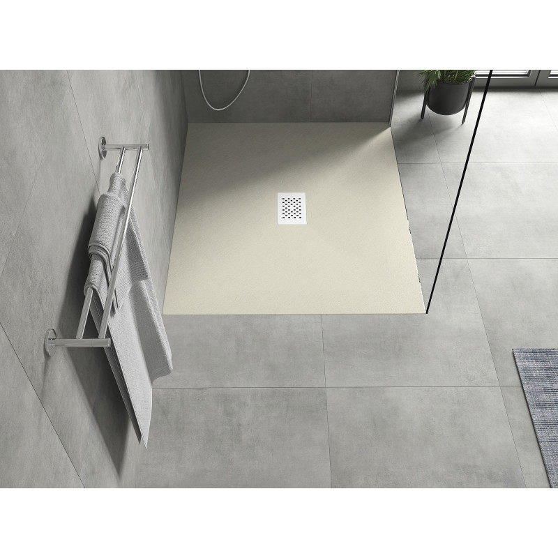 Mexen Hugo plato de ducha rectangular SMC 120 x 80 cm, piedra blanca - 42158012