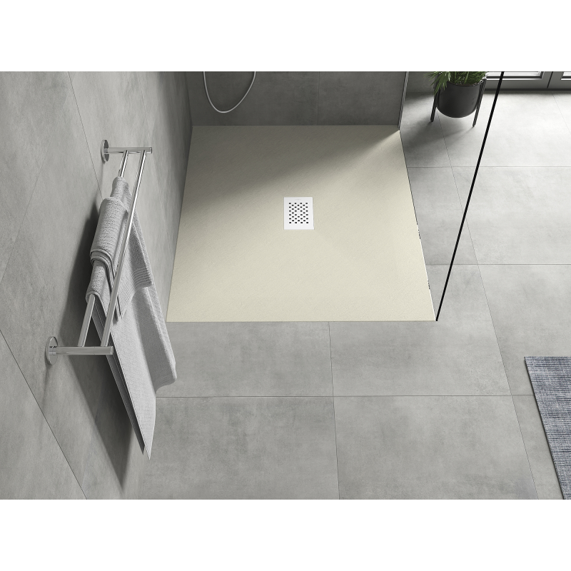 Mexen Hugo taisnstūrveida dušas paliktnis SMC 120 x 100 cm, bēšs, balts pārsegs - 42691012-W