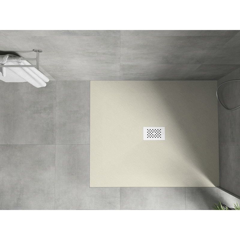 Mexen Hugo plato de ducha rectangular SMC 120 x 80 cm, piedra blanca - 42158012