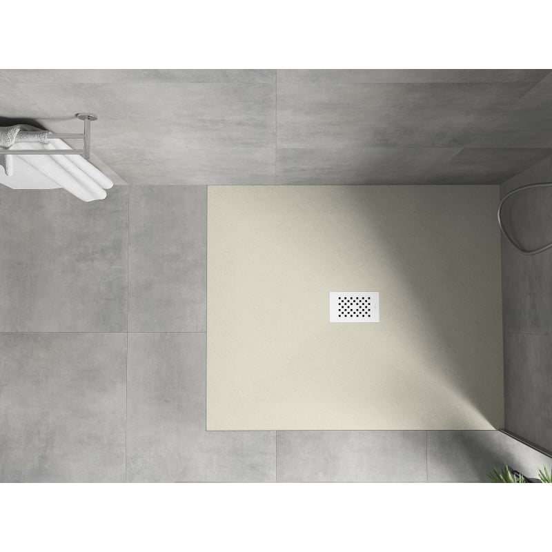 Mexen Hugo receveur rectangulaire SMC 120 x 100 cm, beige, cache blanc - 42691012-W