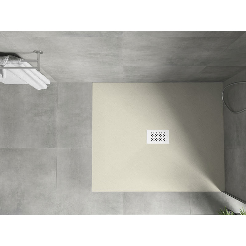 Mexen Hugo taisnstūrveida dušas paliktnis SMC 120 x 100 cm, bēšs, balts pārsegs - 42691012-W