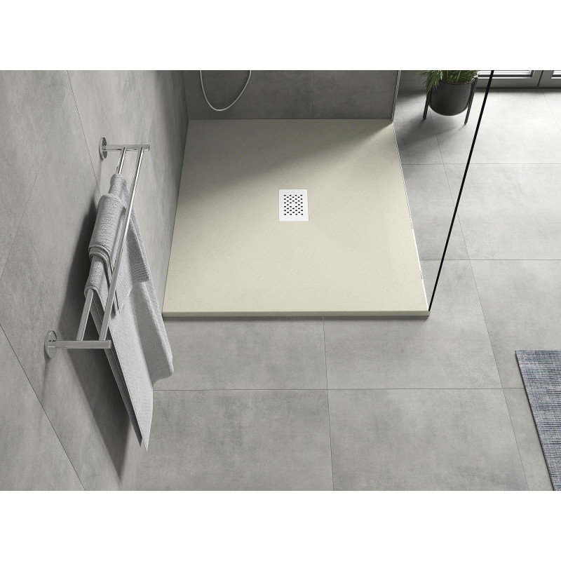 Mexen Hugo plato de ducha rectangular SMC 120 x 100 cm, beige, cubierta blanca - 42691012-W