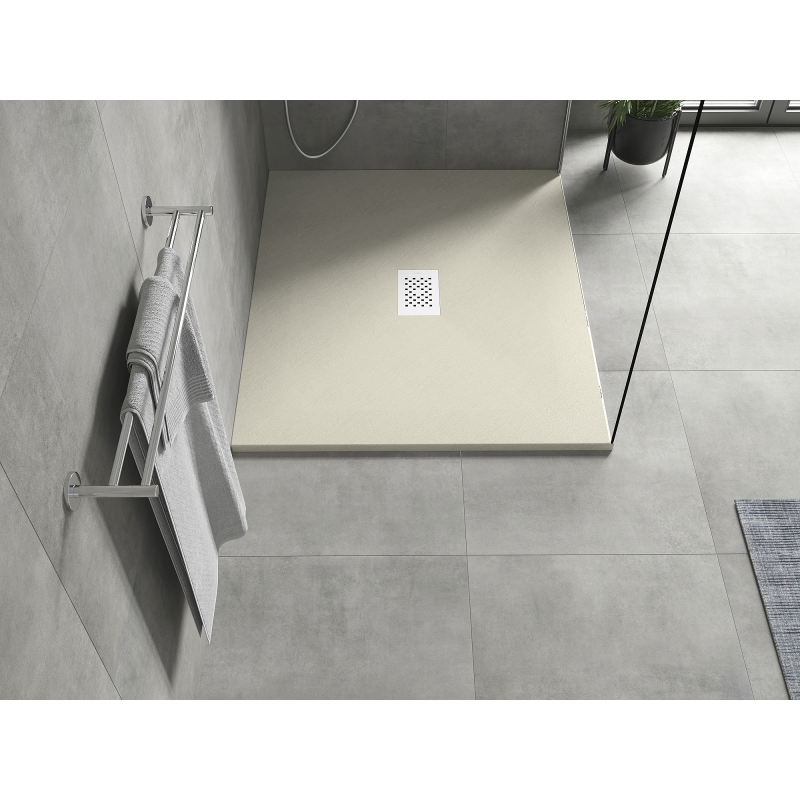 Mexen Hugo taisnstūrveida dušas paliktnis SMC 120 x 100 cm, bēšs, balts pārsegs - 42691012-W
