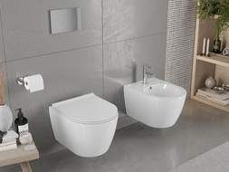 Mexen Carmen WC školjka Rimless s slim sporospuštajućom daskom, duroplast, bijeli sjaj - 30880500