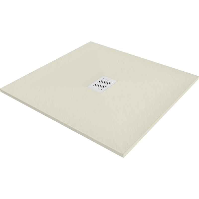 Mexen Hugo vierkante douchebak SMC 100 x 100 cm, beige, witte afdekking - 42691010-W