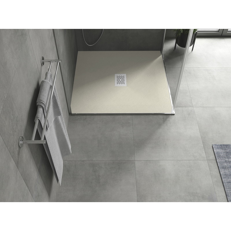 Mexen Hugo vierkante douchebak SMC 100 x 100 cm, beige, witte afdekking - 42691010-W