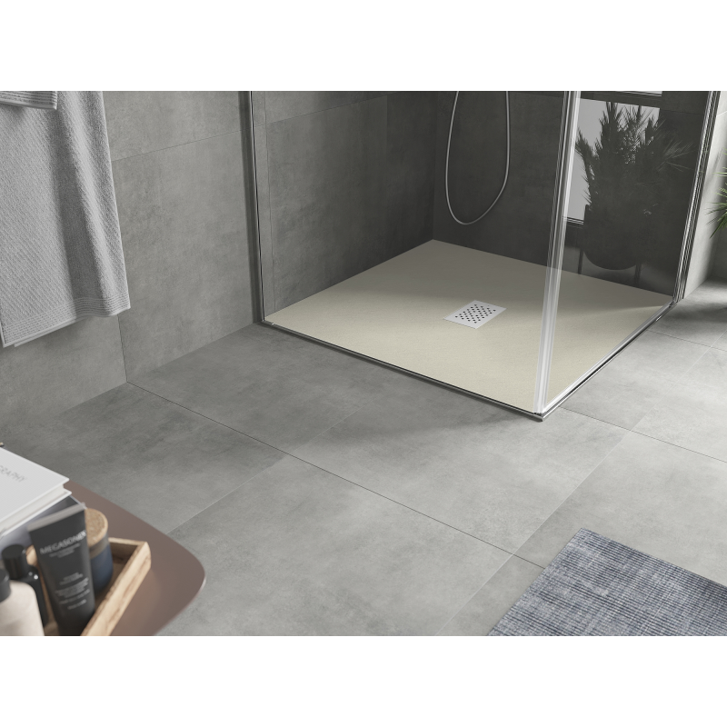 Mexen Hugo kvadrātveida dušas paliktnis SMC 100 x 100 cm, bēšs, baltas maskēšanās - 42691010-W