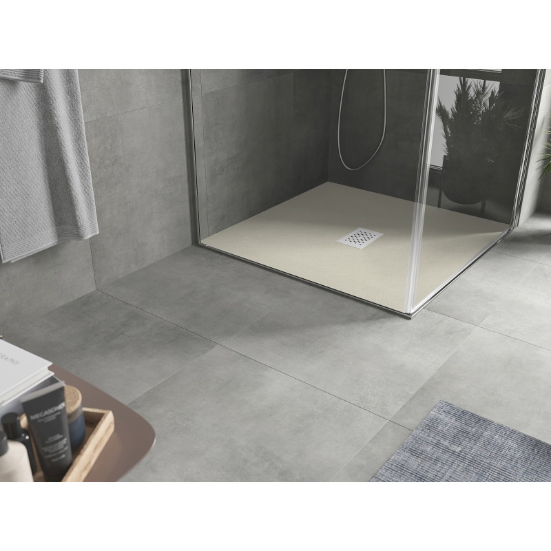 Mexen Hugo vierkante douchebak SMC 100 x 100 cm, beige, witte afdekking - 42691010-W