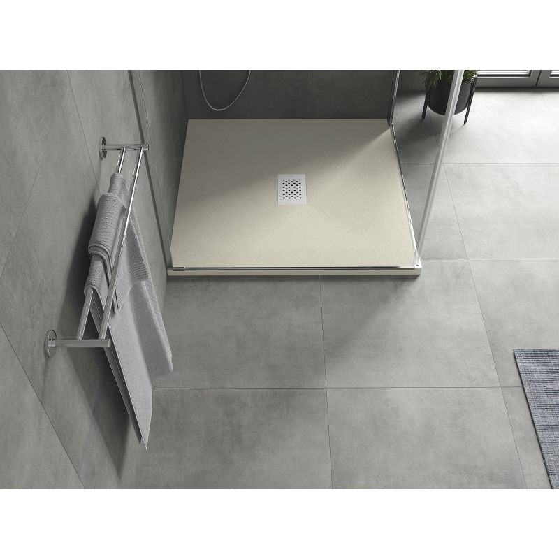 Mexen Hugo kvadrātveida dušas paliktnis SMC 100 x 100 cm, bēšs, baltas maskēšanās - 42691010-W