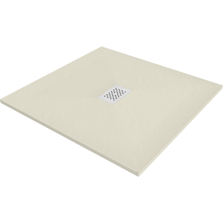 Mexen Hugo brodzik kwadratowy SMC 90 x 90 cm, beżowy, maskownica biała - 42699090-W
