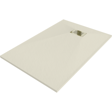 Mexen Hugo SMC Rectangular Shower Tray 100 x 80 cm, Beige, Gold Cover - 42698010-G