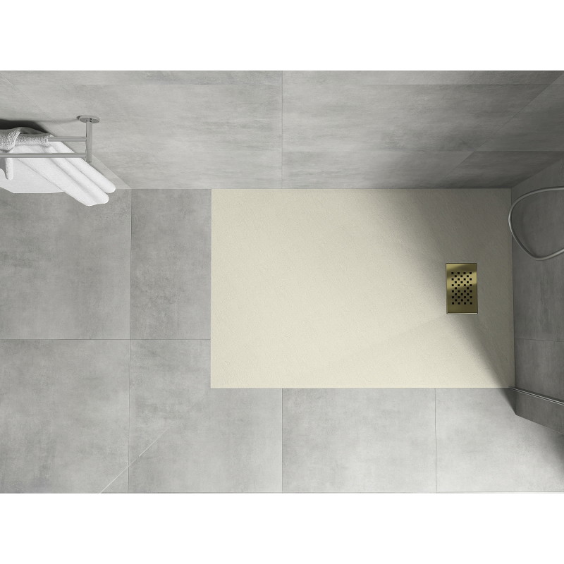 Mexen Hugo ristkülikukujuline dušinurk SMC 120 x 80 cm, beež, kuldne kate - 42698012-G