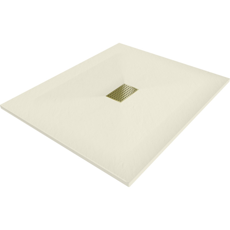 Mexen Hugo rectangular shower tray SMC 120 x 100 cm, beige, gold cover - 42691012-G