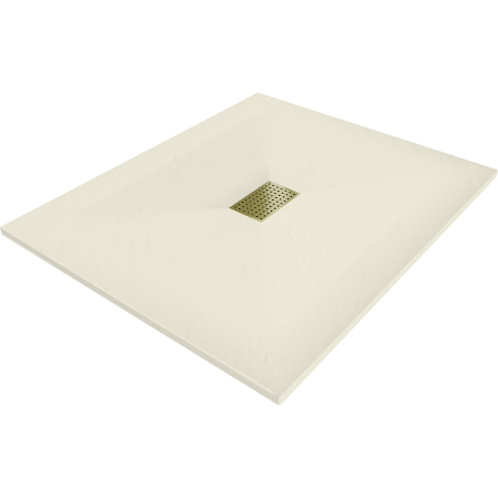 Mexen Hugo rectangular shower tray SMC 120 x 100 cm, beige, gold cover - 42691012-G