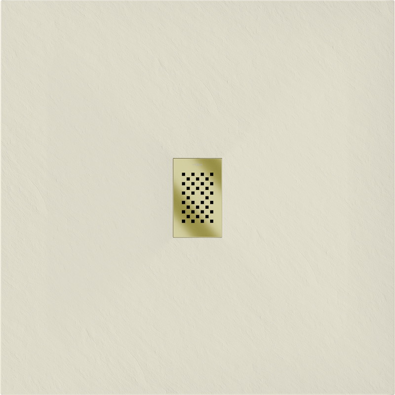Mexen Hugo kvadratisk duschkar SMC 100 x 100 cm, beige, guld täckplåt - 42691010-G