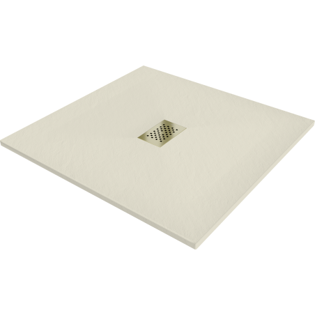 Mexen Hugo kvadratisk duschkar SMC 100 x 100 cm, beige, guld täckplåt - 42691010-G