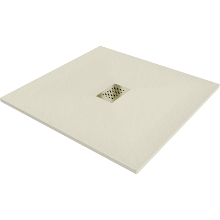 Mexen Hugo square SMC shower tray 80 x 80 cm, beige, gold cover - 42698080-G