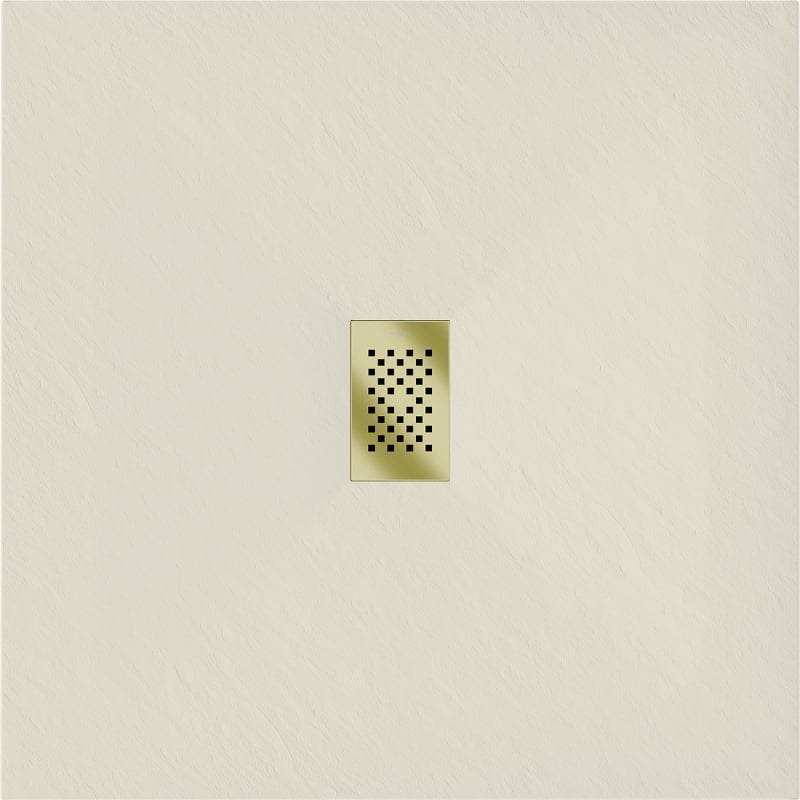 Mexen Hugo square SMC shower tray 80 x 80 cm, beige, gold cover - 42698080-G