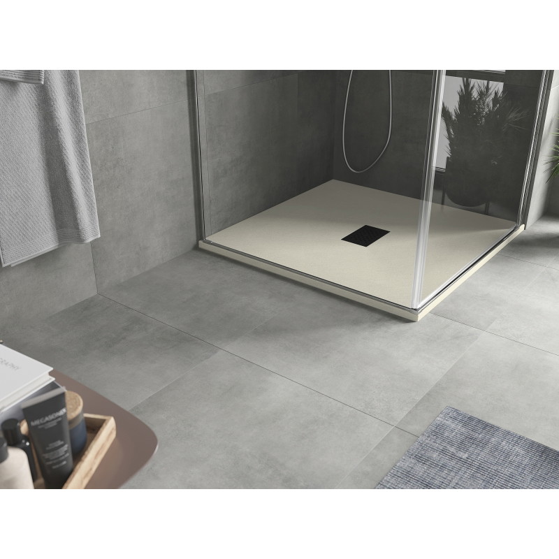 Mexen Hugo piatto doccia quadrato SMC 100 x 100 cm, beige, copertura nera - 42691010-B