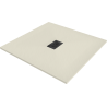 Mexen Hugo brodzik kwadratowy SMC 90 x 90 cm, beżowy, maskownica czarna - 42699090-B