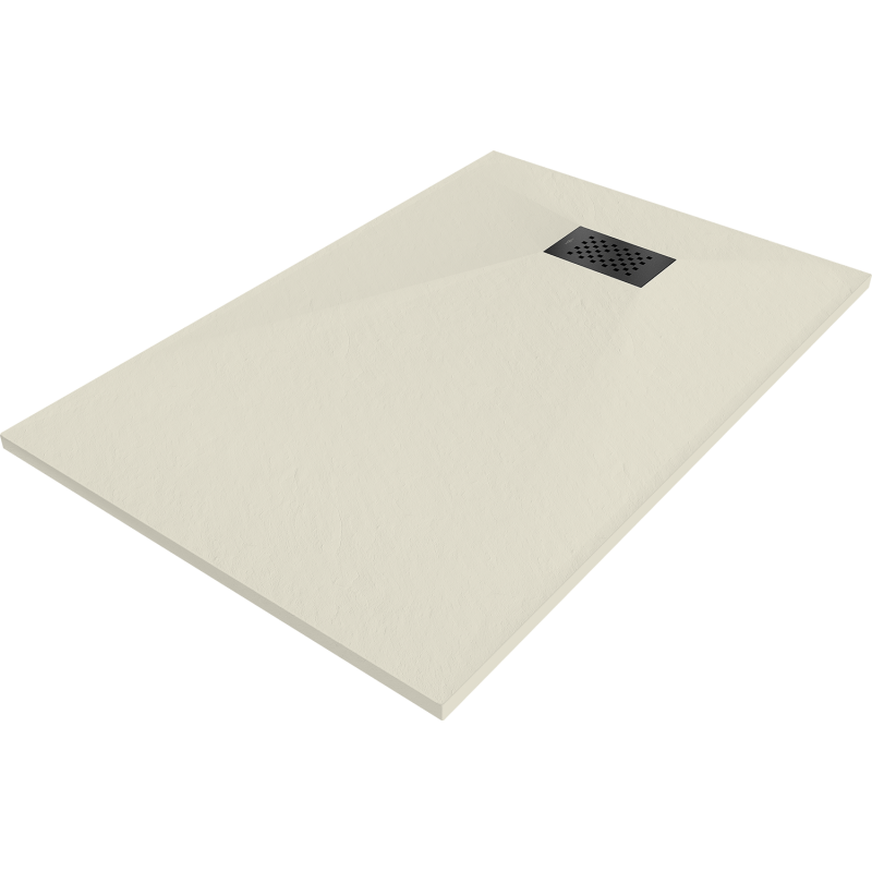 Mexen Hugo brodzik prostokątny SMC 100 x 90 cm, beżowy, maskownica czarna - 42699010-B