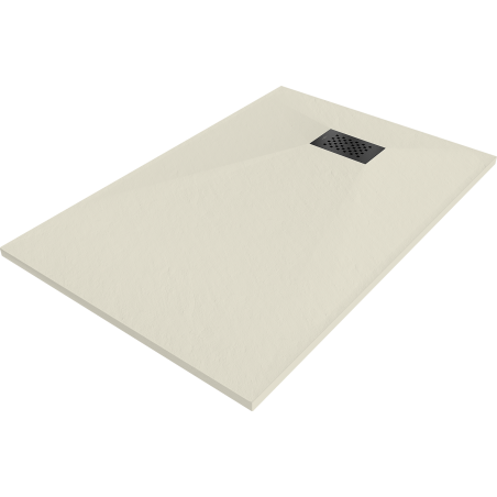 Mexen Hugo brodzik prostokątny SMC 100 x 90 cm, beżowy, maskownica czarna - 42699010-B
