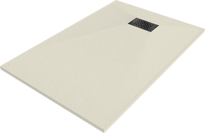 Mexen Hugo taisnstūra dušas paliktnis SMC 120 x 90 cm, bēšs, melns pārklājums - 42699012-B