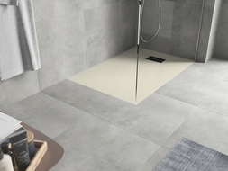 Mexen Hugo taisnstūrveida dušas paliktnis SMC 120 x 80 cm, bēšs, melna maska - 42698012-B