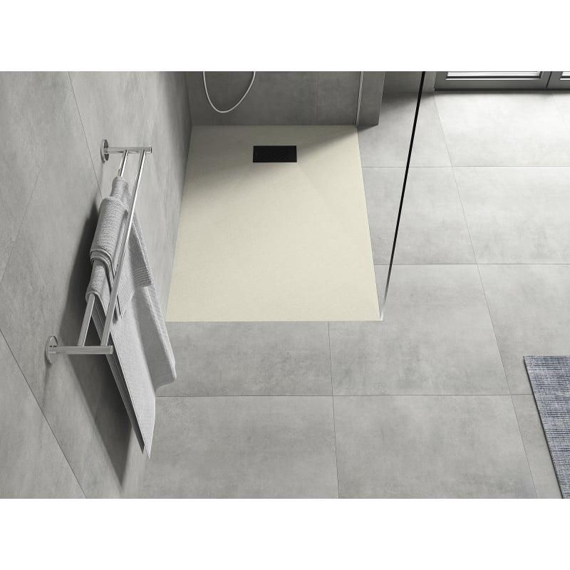 Mexen Hugo base de duche retangular SMC 100 x 90 cm, bege, cobertura preta - 42699010-B